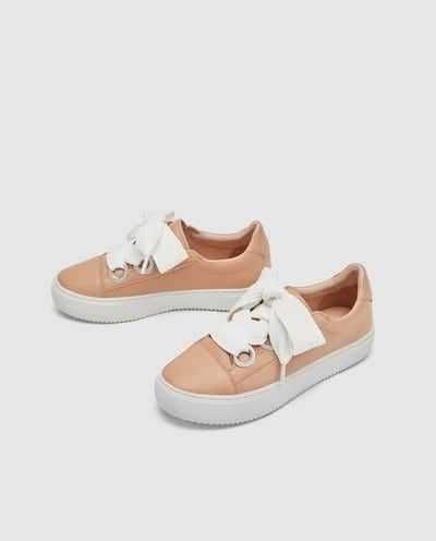 Zara-сникърси Nude Рearl