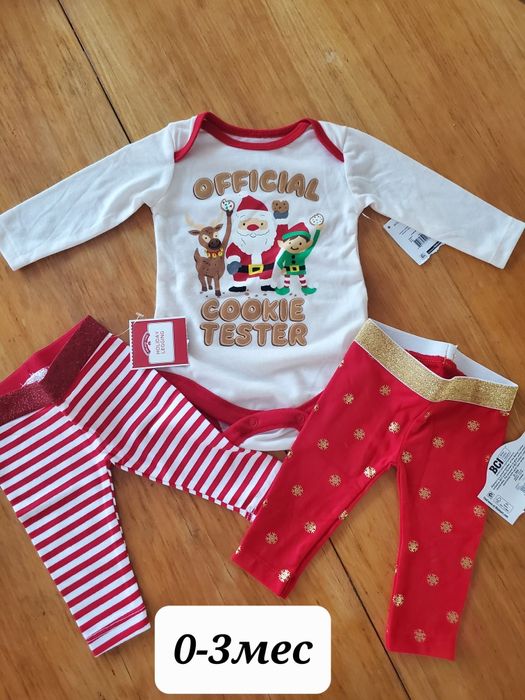 Коледни бебешки дрешки