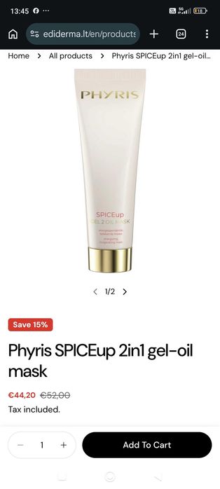 Маска за лице Phyris Gel 2 oil mask