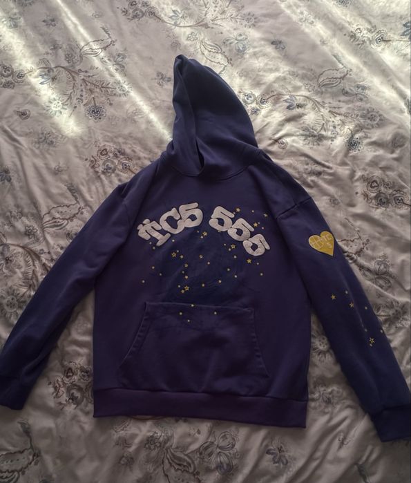 sp5der blue hoodie