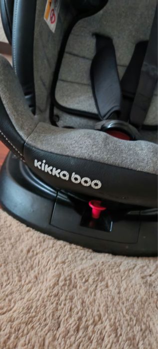 Scaun auto copii KikkaBoo ISOFIX, gri-negru