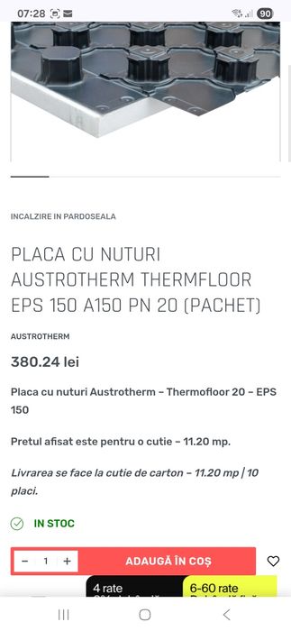 Placa cu nuturi thermofloor 40 mm incalzire