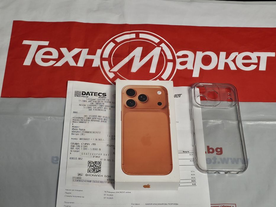 КАТО НОВ 1TB iPhone 17 Pro Техномаркет Гаранция 2027 Orange | Оранжев