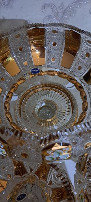 Чехословакия оргинал фирма "Sonne"хрусталь вазы в комплекте 17 штук