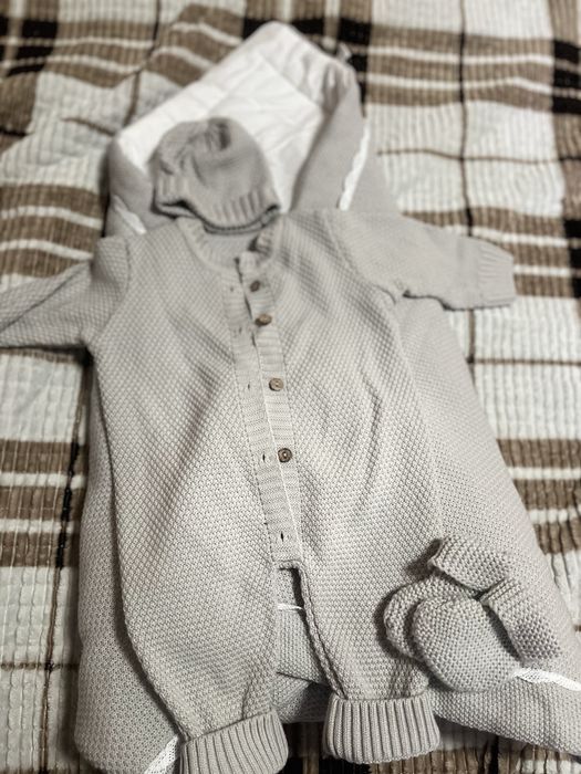 Продам одеяло конверт  с набором вязаный