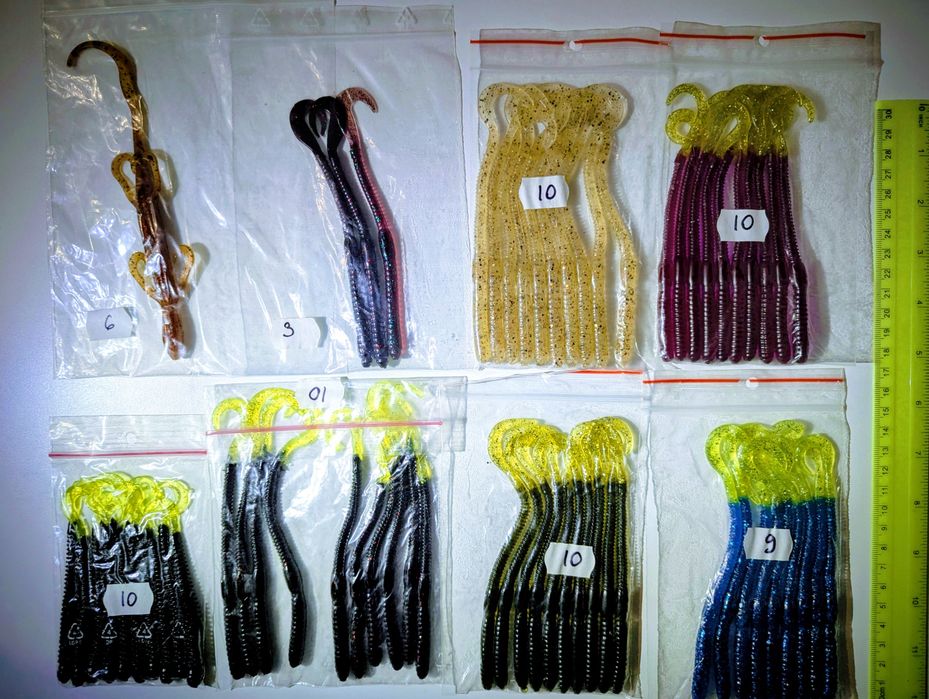 Naluci siliconice (gume) pentru pescuit la somn, stiuca, etc.