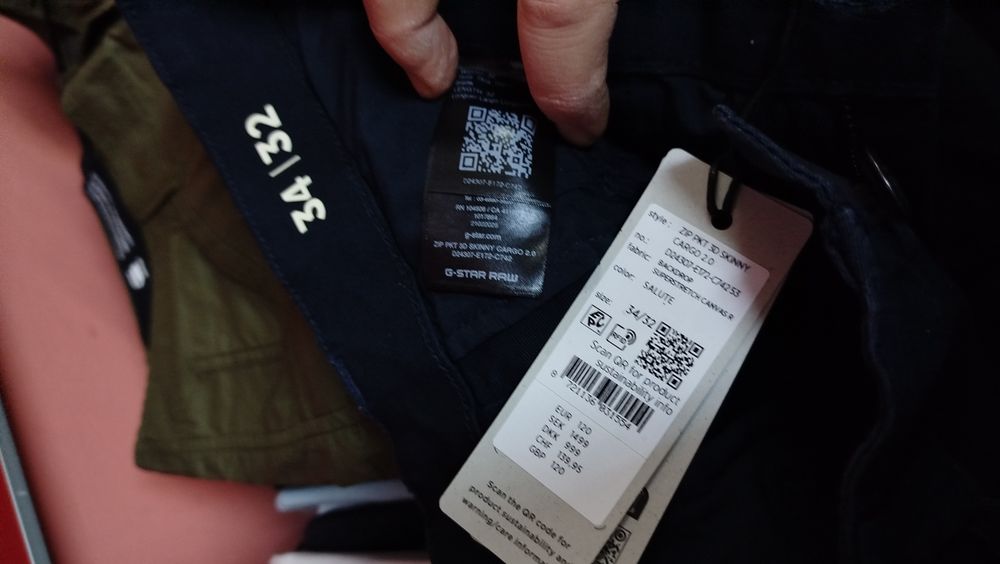 Оригинални панталони G-Star Raw Zip 3D W34 L32 skinny нови мъжки