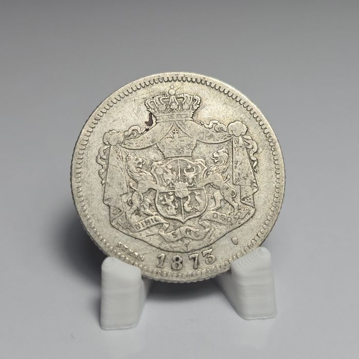 Moneda 1 leu 1873 Carol