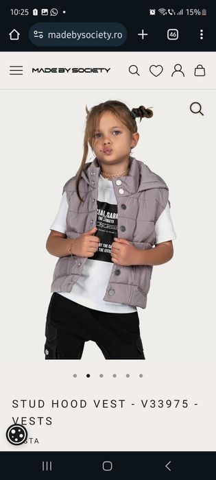 Vesta unisex STUD HOOD VEST