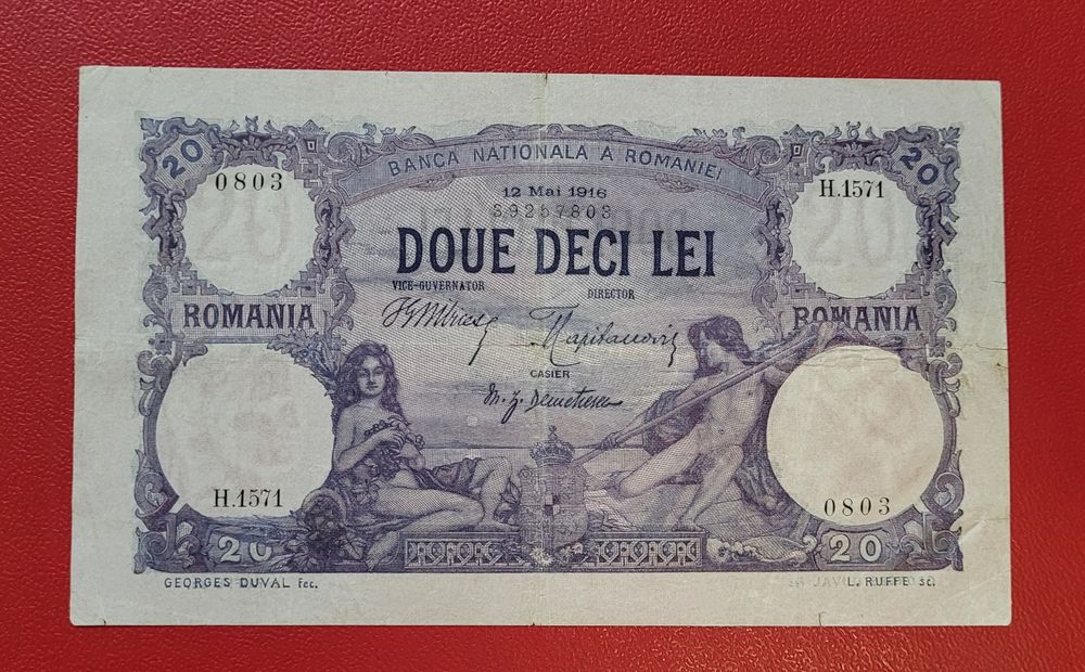 Bancnota 20 lei 1916/1927 Rara Bani vechi monede