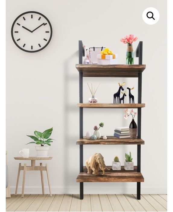 Стенна етажерка-4рафта-метал дърво – 152 см височина –налична в 2цвята