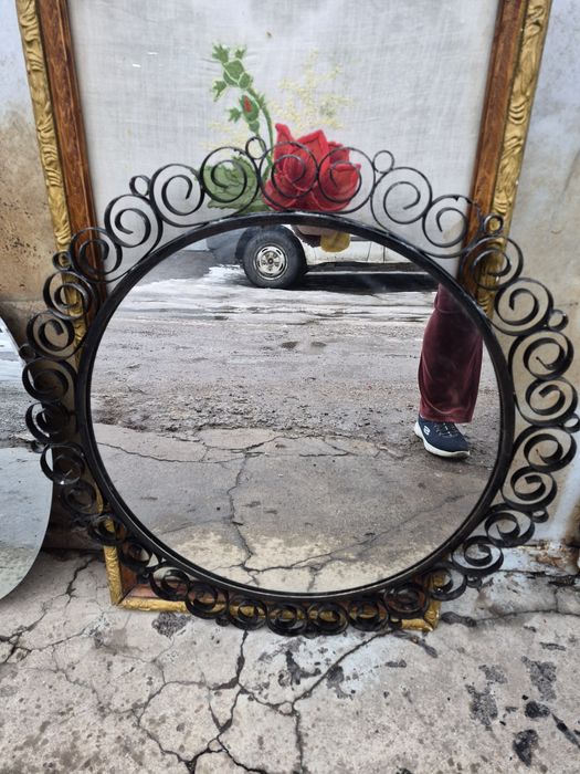 Зеркало советское круглое 25 см.