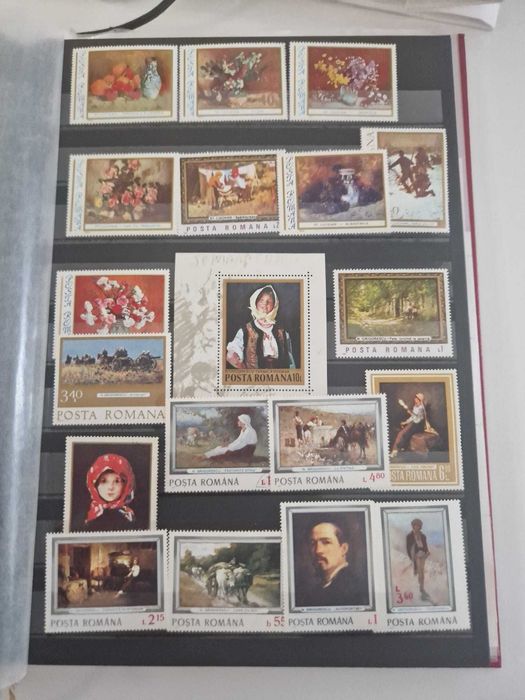 Clasor cu timbre Posta Romana si colectie Gazeta Literara 1957 - 1962