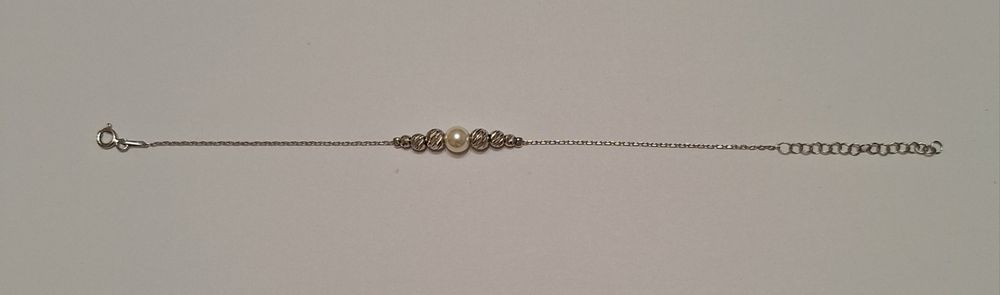 Brățară damă din argint 925,rodiat ,cu perlă albă.