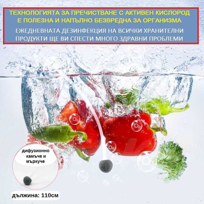 2000мг/ч Пречистващ Озонатор за Баня Дезинфекция Вода Въздух Храна