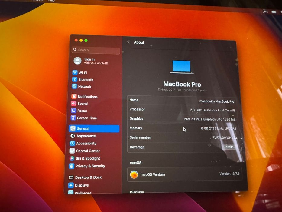 MacBook Pro 13 inch 2017