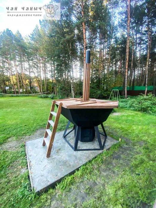 Большой банный чан из нерж. стали с водяным контуром (на 6-8 человек)