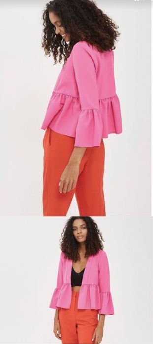 Jachetă/ sacou elegant-crop, roz aprins, Topshop, marimea 40