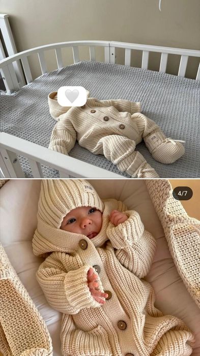 Костюм вязаный на выписку