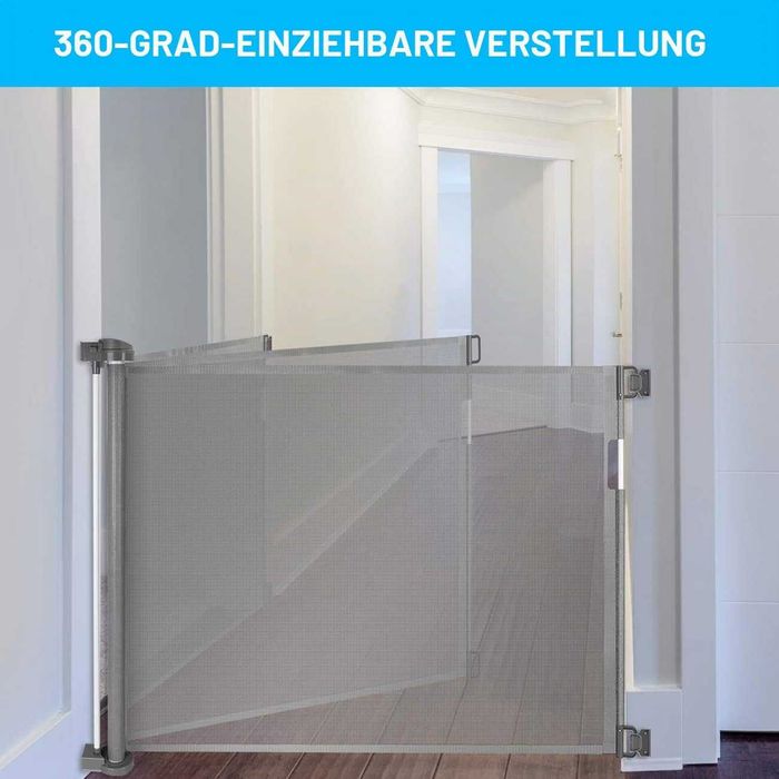 REDUS de la 220 RON, Poarta de Siguranta Retractabila si Extensibila 150 Cm x 86 inaltime, pentru Bebelusi/ copii sau animale