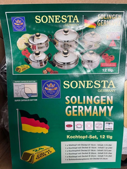 Комплект тенджери Sonesta 12 части, 18/10, чисто нов