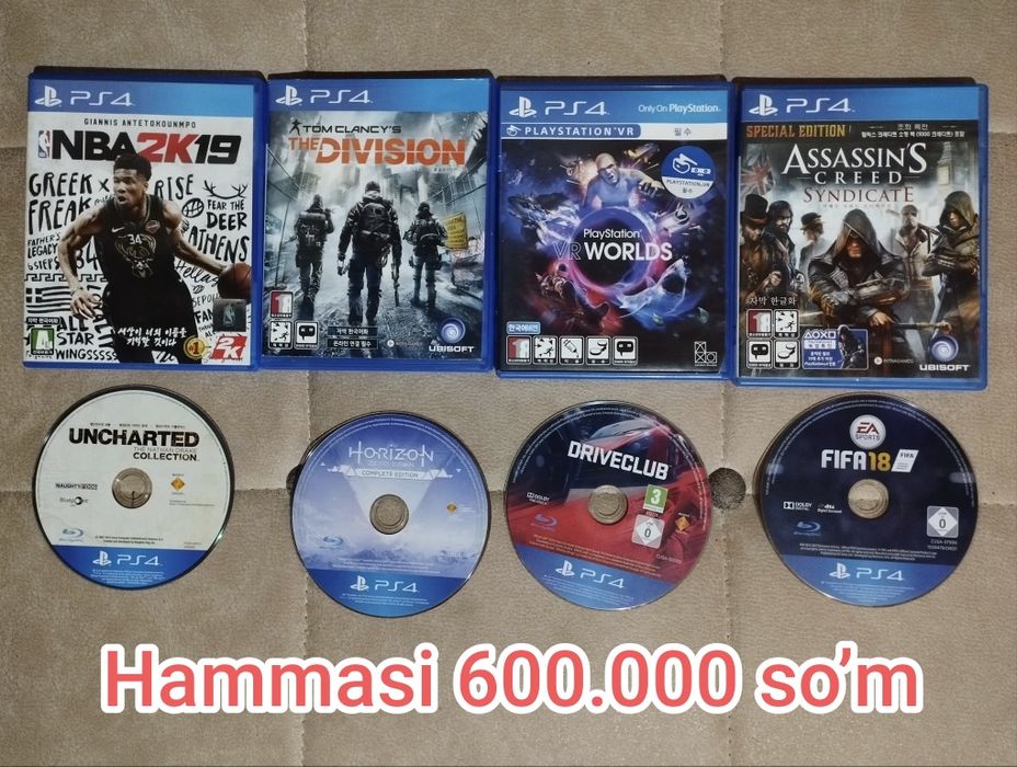 PS3/PS4 uchun orginal litsenziyali oʼyinlar