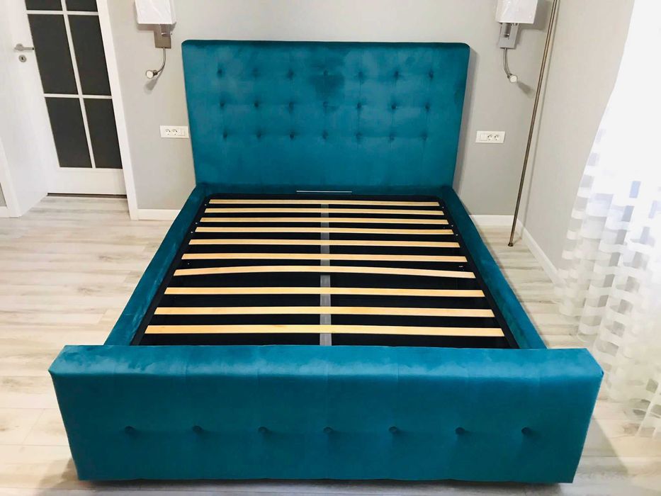 Paturi tapitate cu lada de depozitare si garantie