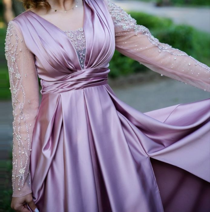 Rochie Lunga Roz Pudrat