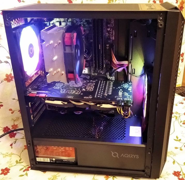 PC Gaming I7 6700k, RX 580/GTX 1080, 16GB, SSD NVMe,Aqirys aRGB-Sticla