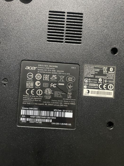 Aser старенький ноутбук