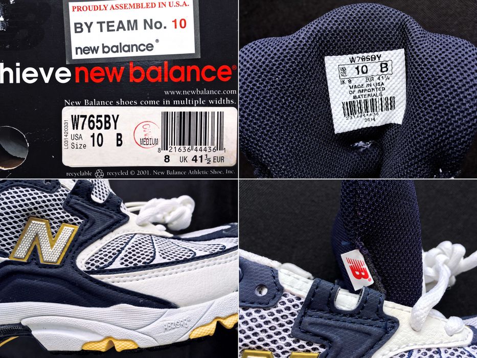 VINTAGE 2001 Made in U.S.A. New Balance® 765 Runners — 10/8 B (26.5)