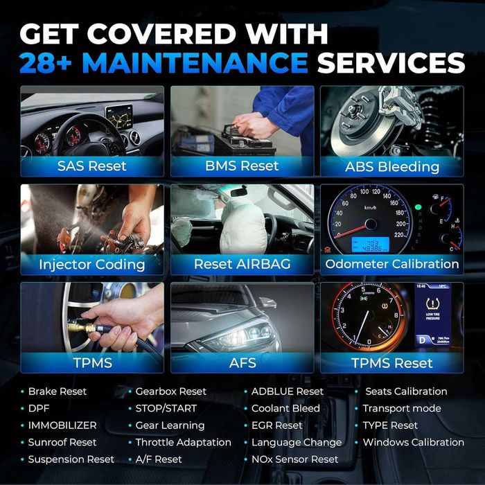 Професионална автодиагностика Topdon AD900 BT кодиране 28 ресет функци