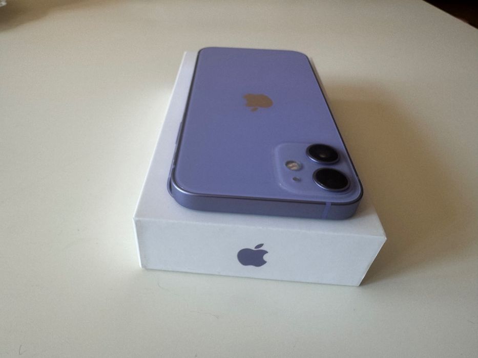 Apple iPhone 12 mini, 64GB, 5G, PURPLE-лилав, КАТО НОВ с много екстри