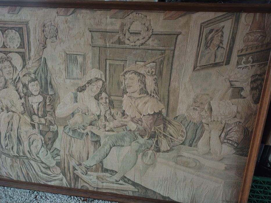 Tablou,țesătură vintage,semnata