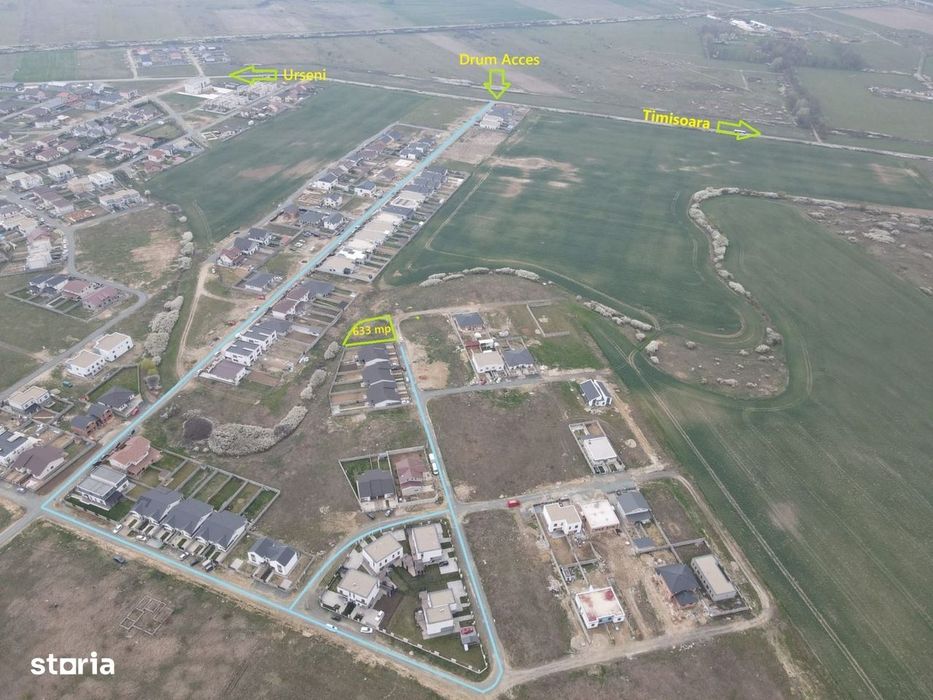 Teren de vânzare în Urseni – 633 mp  Comision 0