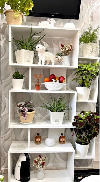 Белый стеллаж для хранения вещей Алекс