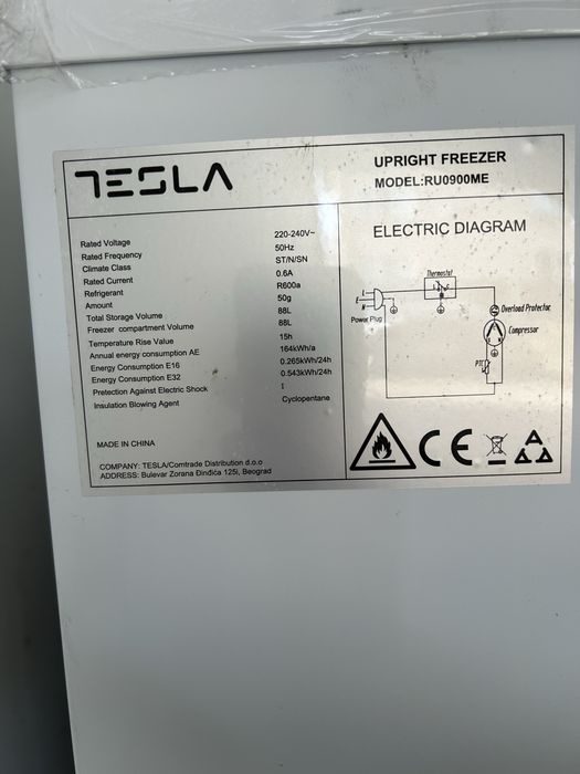 Фризер Tesla RU0900 ME 83литра