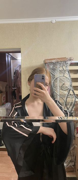 Домашний черный халат новый