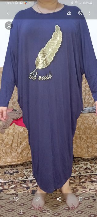 Разбираю гардероб! Платья  трикотажные синее и коричневое.