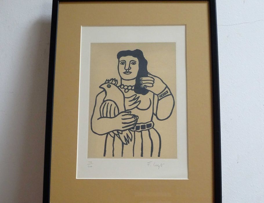 Tablou Fernand LÉGER, ‘Woman with Parrot’ | Piesa RARA deosebita