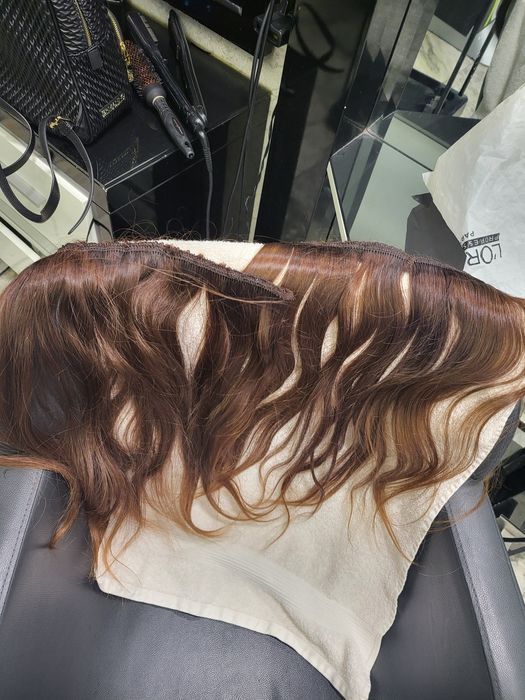 Естествена коса, два двойни реда.