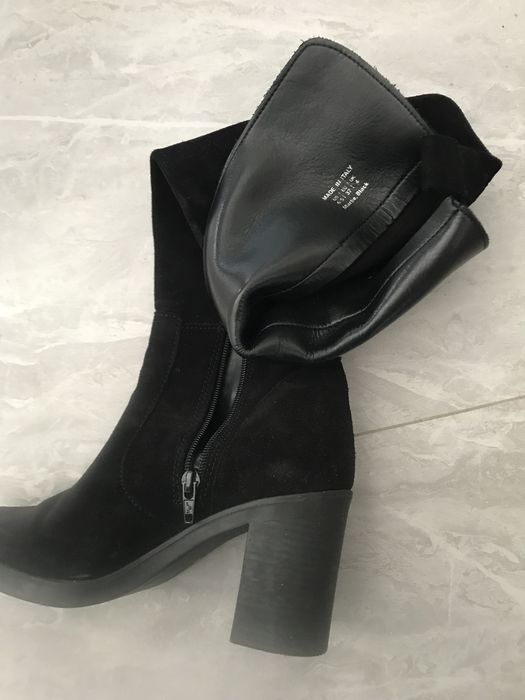 Замшевые сапоги ботфорты