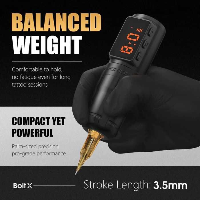 Super KIT Ambition-Bolt X NOU Aparat de tatuat Calitate Pro, + bonus!
