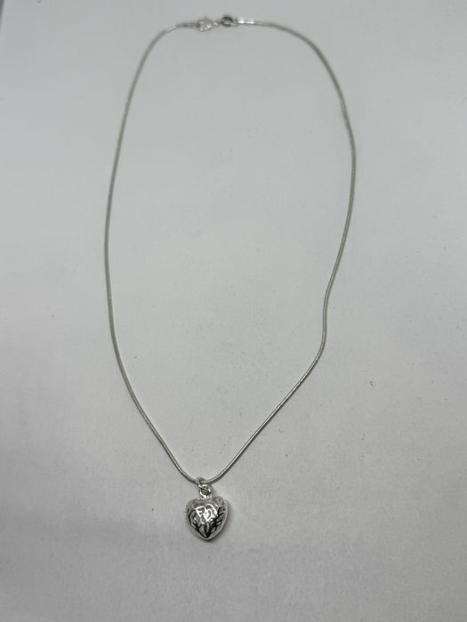 НОВ сребърен дамски синджир с висулка сърце 925