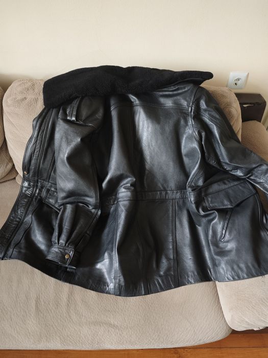 Кожена шуба с подплата