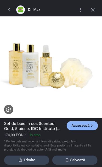 Set de baie in cos Scented Gold, 5 piese, IDC Institute, noi, sigilat