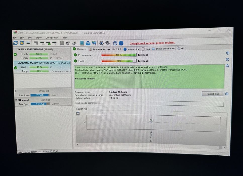 Samsung NVMe SSD 128GB M.2