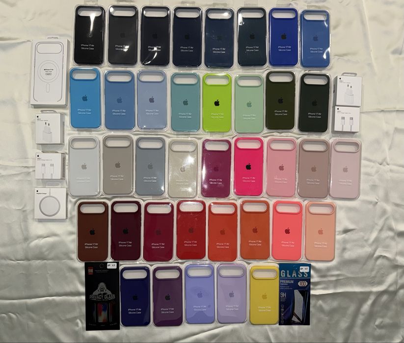 Husa silicon catifea iPhone Air 17 Pro 17 Pro Max logo apple