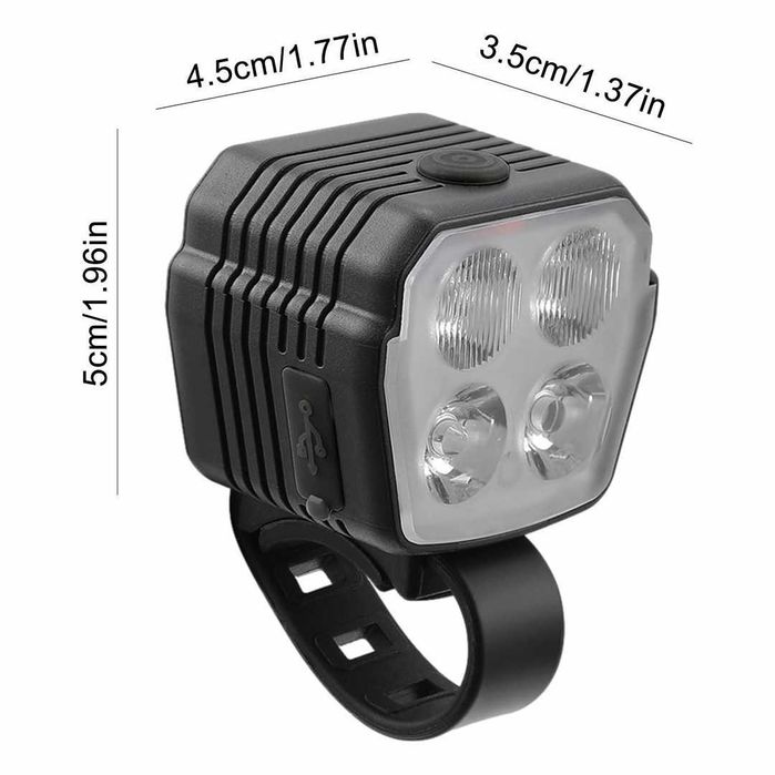 2 в 1 Предна LED светлина JOHORSE с вграден клаксон (300Lum / 120dB)