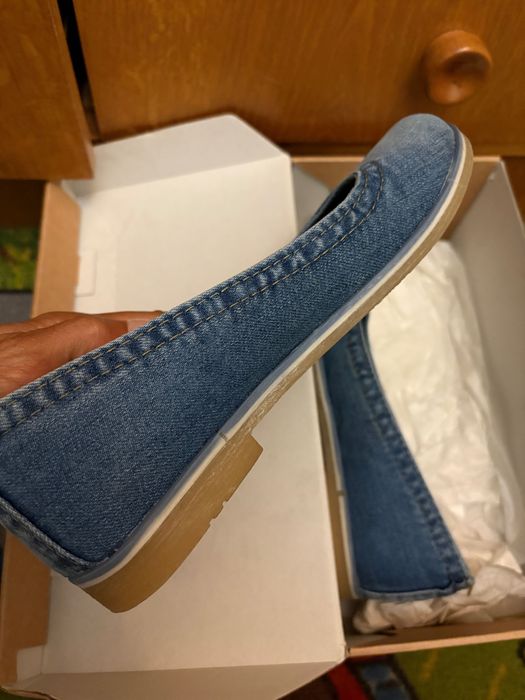 Balerini piele albastru/ blug mărimea 38 noi